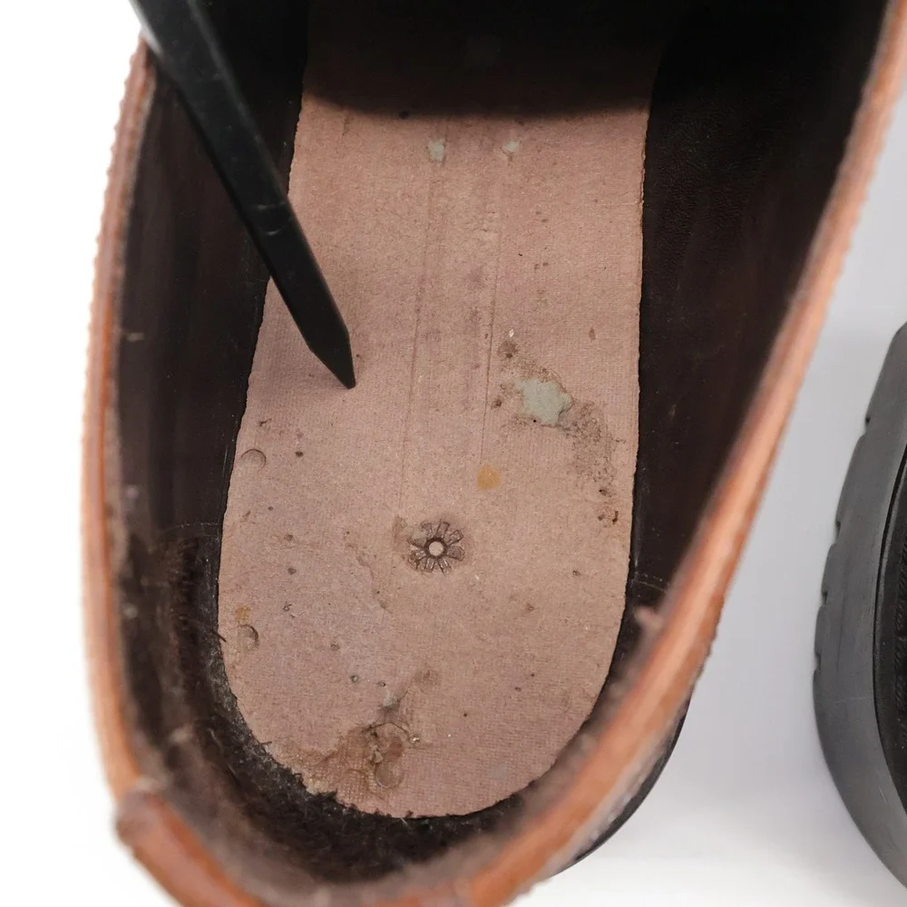 Polo Ralph Lauren Lug Sole Derby Shoes Brown Mens 9.5 D - Missing Insole